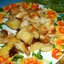 Картошка по-французски с салом и морковкой