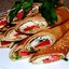 Блинчики с моцареллой и красной рыбой
