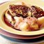 Горячая закуска из фуа-гра и яблок с соусом из ривзальта
