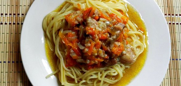 Свиной гуляш в мультиварке