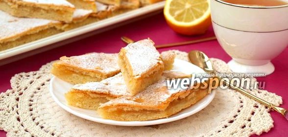Лимонный пирог на песочно-дрожжевом тесте