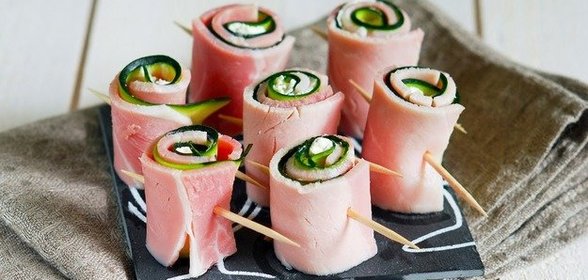 Рулетики с ветчиной