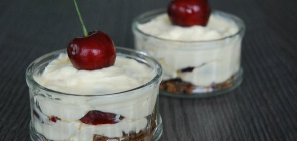 Десерт с черешней