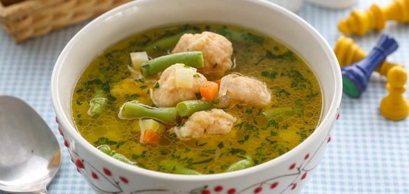Детский суп с рыбными фрикадельками