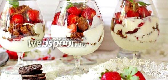 Десерт с клубникой и йогуртом