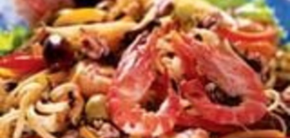 Салат морской со спагетти