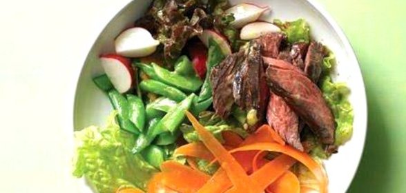 Салат из говядины с фасолью