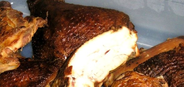 Окорочка горячего копчения в коптильне