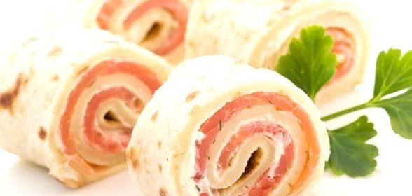 Рулеты с семгой в лаваше