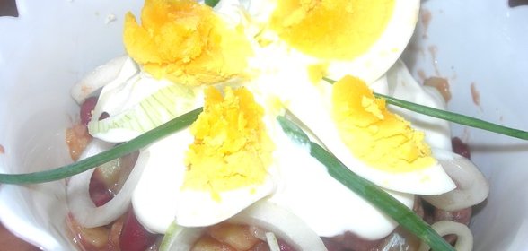 Салат из сельди с фасолью