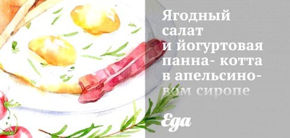 Ягодный салат и йогуртовая панна-котта в апельсиновом сиропе