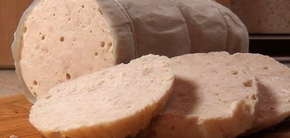 Домашняя варёная колбаса в кружке