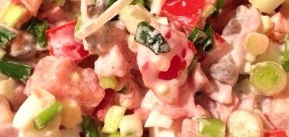 Салат с копченой курицей и шампиньонами