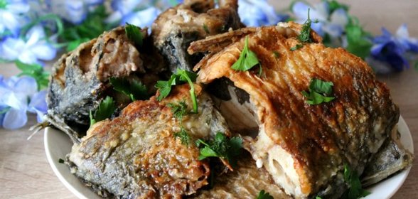 Жареный морской карась