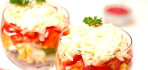 Салат-коктейль с ветчиной