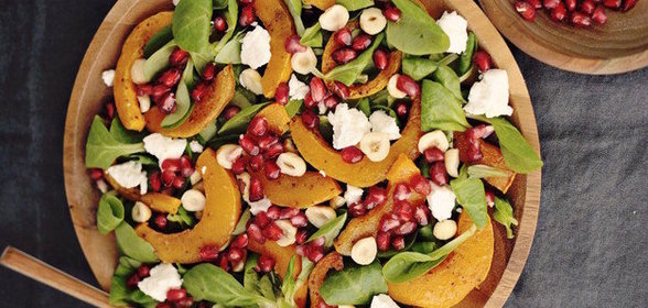 Теплый салат с тыквой