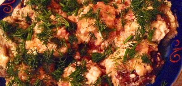 Грибы, фаршированные ветчиной и сыром