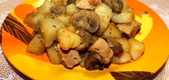 Жаркое с шампиньонами
