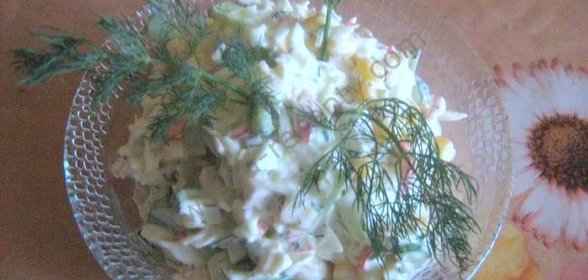 Салат капуста кукуруза крабовые палочки