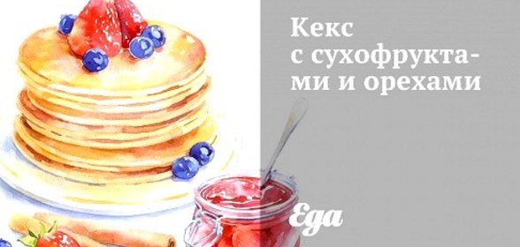 Кекс с сухофруктами и орехами