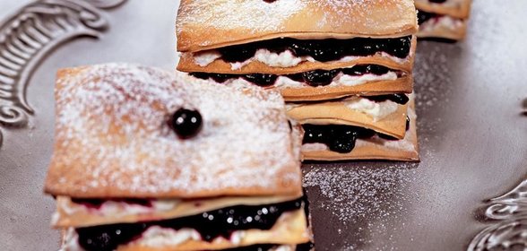 Пирожные с черничным кремом