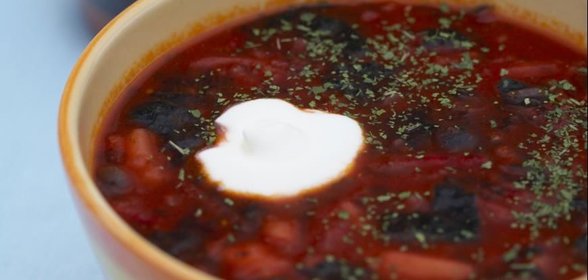 Борщ с морской капустой