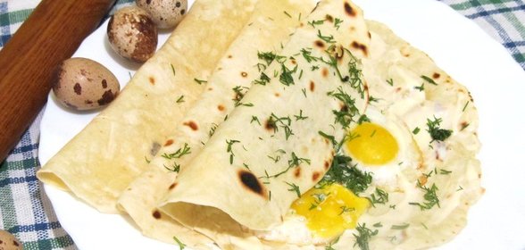 Буррито с перепелиными яйцами