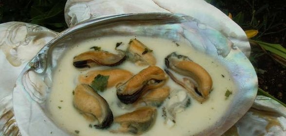 Мидии в сливочном соусе