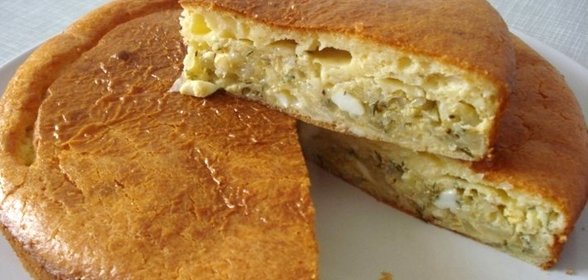 Пирог на ряженке с капустой