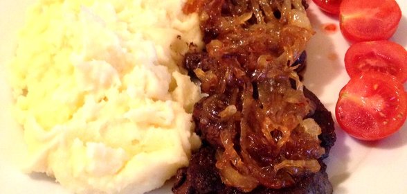 Куриная печень с медовым луком