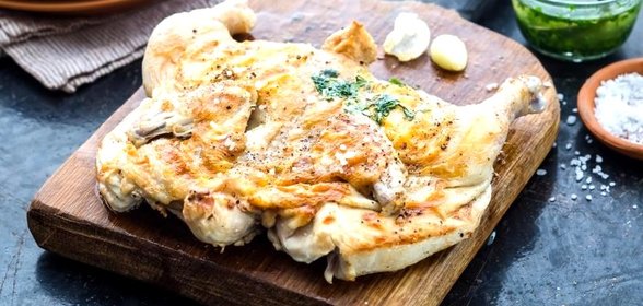 Цыпленок табака с чесночным соусом