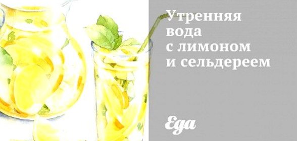 Утренняя вода с лимоном и сельдереем