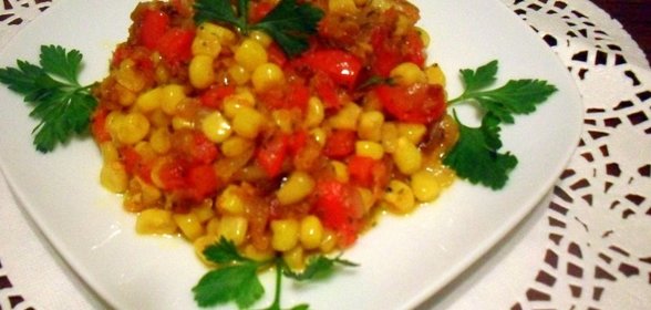 Сладкий перец,жареный с кукурузой