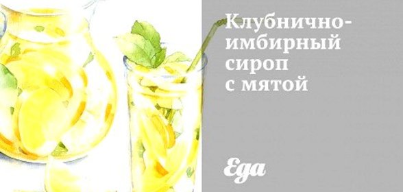 Клубнично-имбирный сироп с мятой