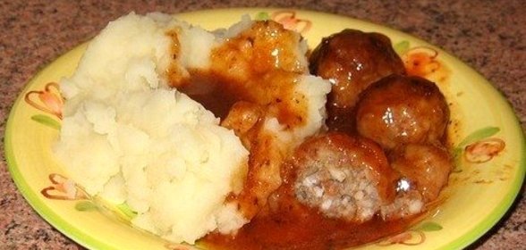 Ежики из говядины