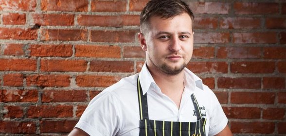Блинчик с сыром буратта и каприччо из помидоров от Сергея Кондакова