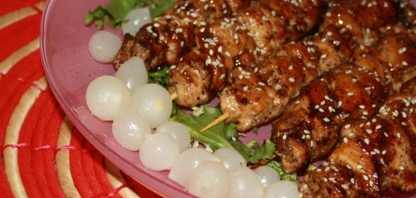 Якитори из куриного филе с соусом терияки