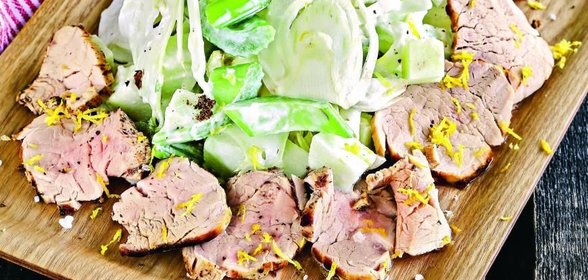 Салат из свиной вырезки с сельдереем
