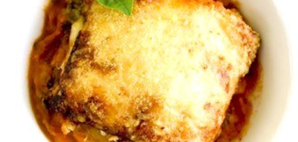 Слоеная грибная закуска с сырами и зеленым луком