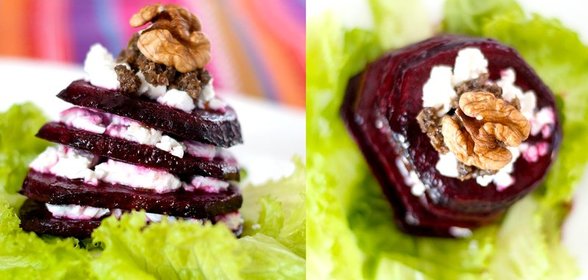 Свекольный мильфей с фетой