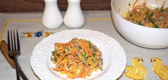 Салат из куриной печени