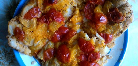 Треска с помидорами и апельсинами