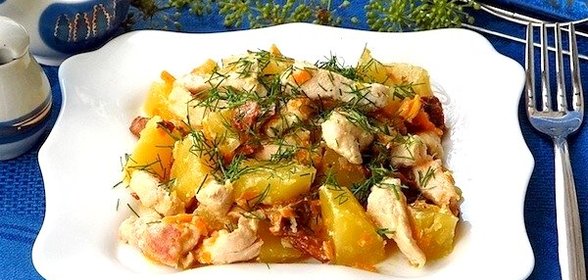 Жаркое с лисичками