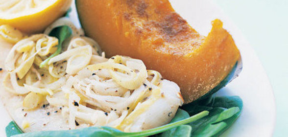 Филе морского окуня с тыквой