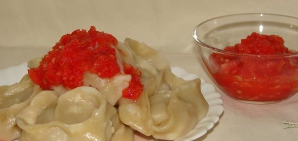 Манты с тыквой и мясом