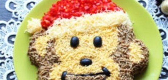 Новогодний салат Обезьянка