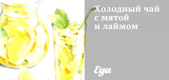 Холодный чай с мятой и лаймом