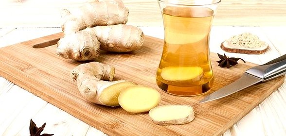 Зеленый чай с корнем имбиря