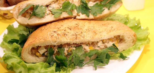 Пита с начинкой из печени трески