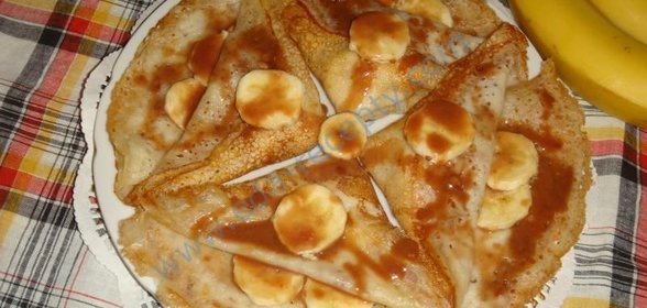 Банановые блины с бананом и шоколадом